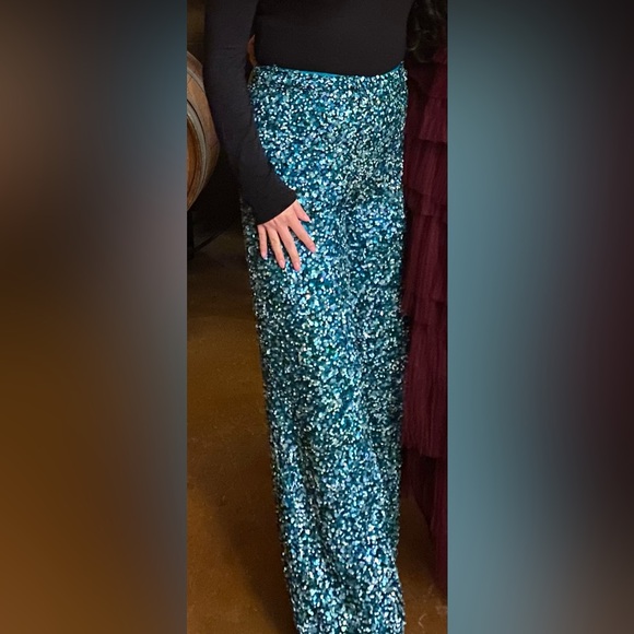 Retrofete Rare Green and Silver Sequin Pants